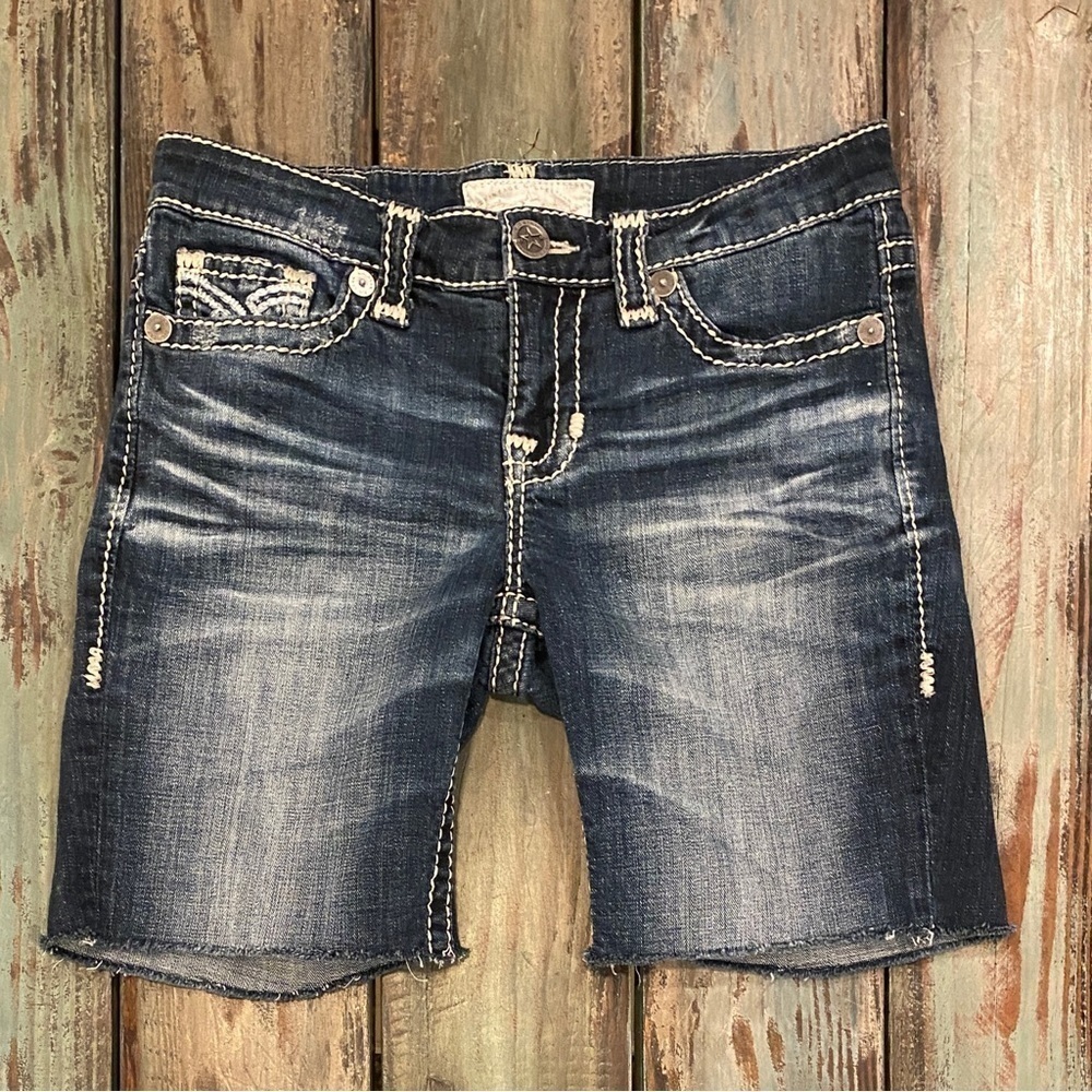 Big Star 3 (27) Maddie Denim Shorts Cutoffs Stretch Womens Embroidered